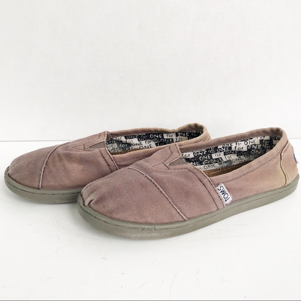 Toms Classic Slip-on Leather Insole Canvas Shoe Light Brown